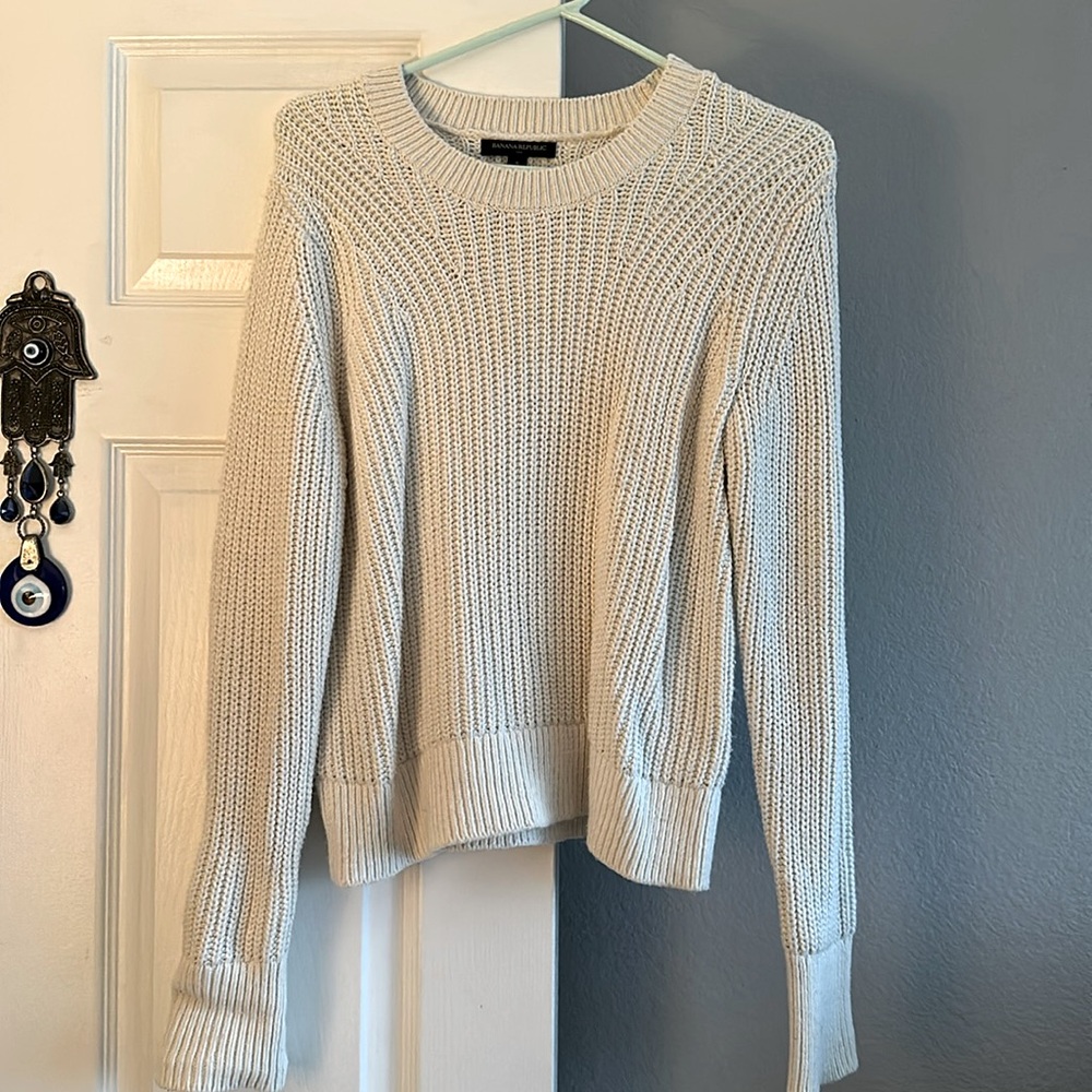 Banana Republic Factory Marled Pullover Sweater, snow day color. Size small